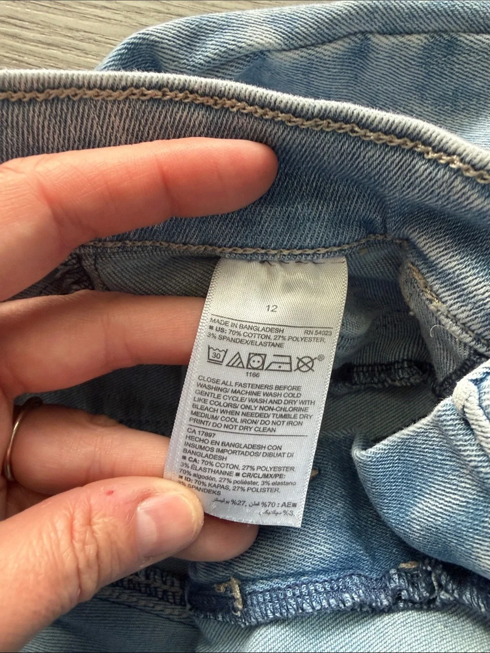 Old Navy Light Blue Distressed Denim Shorts Size 12